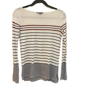 Vince Sweater Very Light Knit Striped Pima Cotton & Modal Women's‎ Size XS